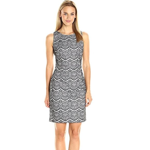 Jessica Simpson Bonded Lace Sleeveless Back Zip Up Mini Dress P5505 - Picture 1 of 9